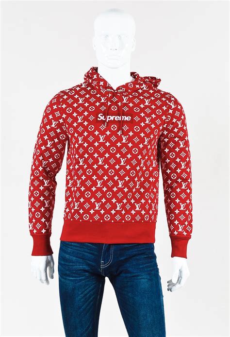 supreme louis vuitton red hoodie replica|louis vuitton hoodie sizing.